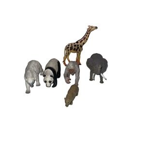 Lot Of 6 Hard Plastic Toy Jungle‎ Animals